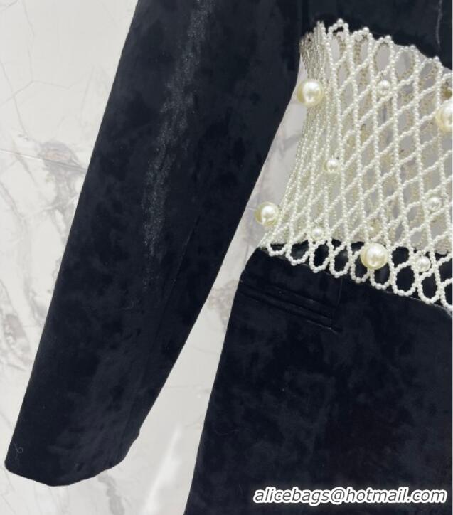 Traditional Specials Balmain Pearls Jacket BL122701 Black 2025