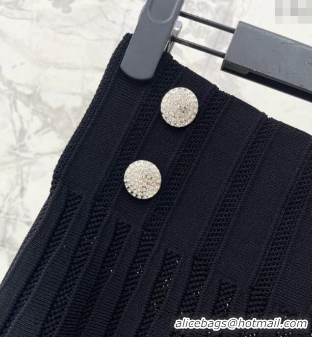 Best Product Balmain Knit Mini Skirt and Cardigan Set BL122702 Black 2025