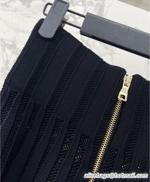 Best Product Balmain Knit Mini Skirt and Cardigan Set BL122702 Black 2025