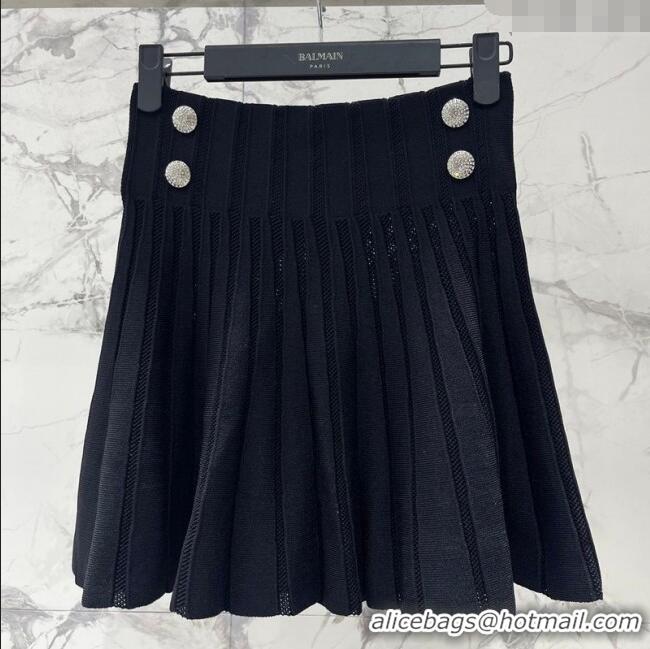 Best Product Balmain Knit Mini Skirt and Cardigan Set BL122702 Black 2025