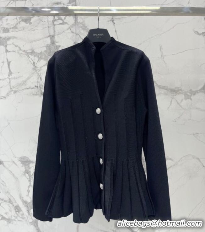 Best Product Balmain Knit Mini Skirt and Cardigan Set BL122702 Black 2025