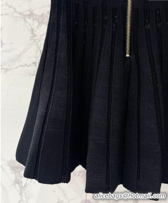 Best Product Balmain Knit Mini Skirt and Cardigan Set BL122702 Black 2025