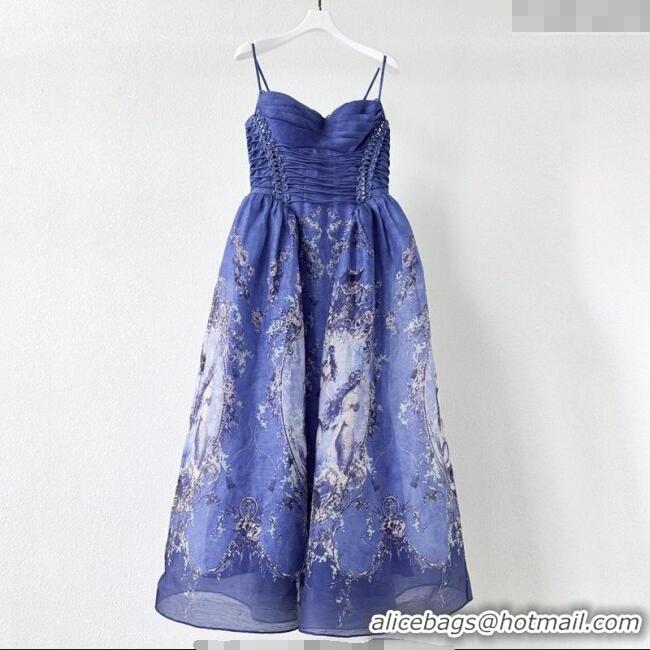 Super Quality Linen and Silk Dress 1227002 Blue 2025