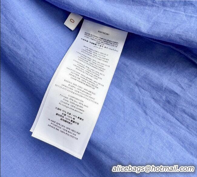 Super Quality Linen and Silk Dress 1227002 Blue 2025