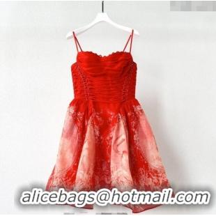 Top Quality Linen and Silk Dress 1227003 Red 2025