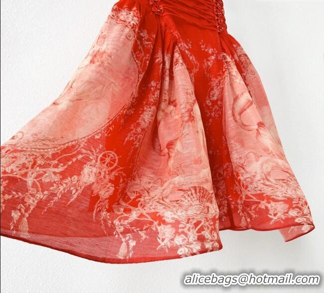 Top Quality Linen and Silk Dress 1227003 Red 2025