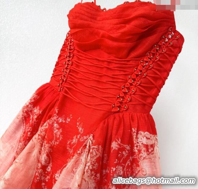 Top Quality Linen and Silk Dress 1227003 Red 2025