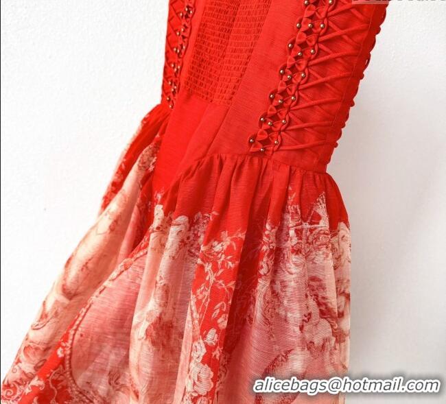 Top Quality Linen and Silk Dress 1227003 Red 2025