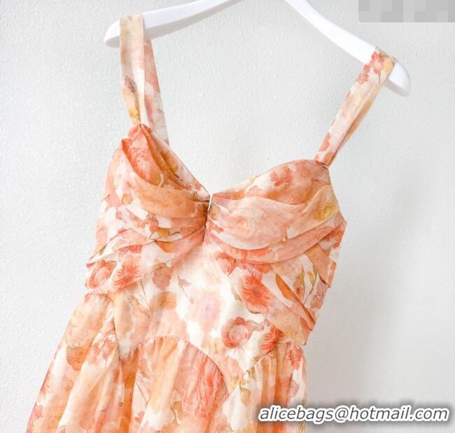 Super Quality Linen and Silk Dress 1227005 Orange 2025