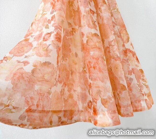 Super Quality Linen and Silk Dress 1227005 Orange 2025