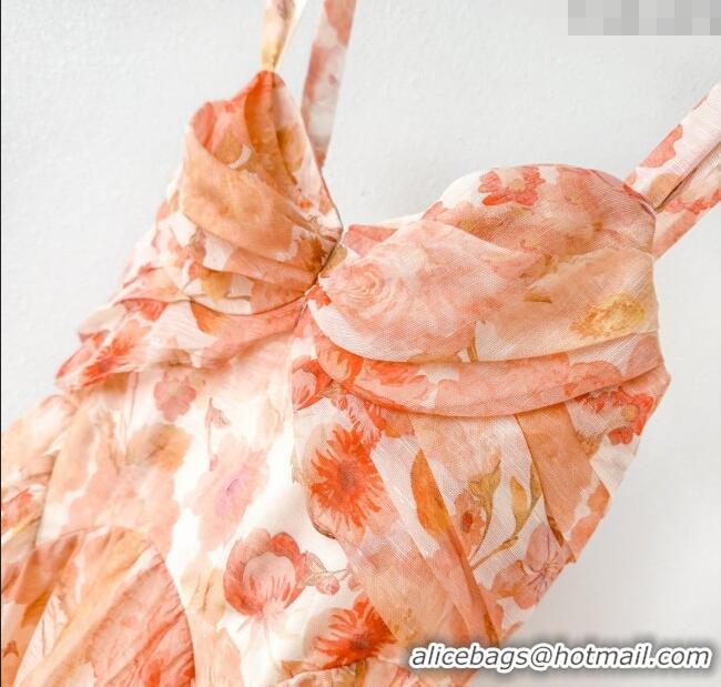 Super Quality Linen and Silk Dress 1227005 Orange 2025