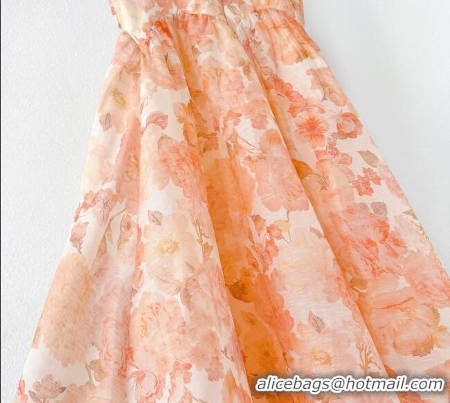 Super Quality Linen and Silk Dress 1227005 Orange 2025