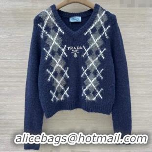 Affordable Price Prada Wool Cashmere Sweater PR122712 Blue 2025