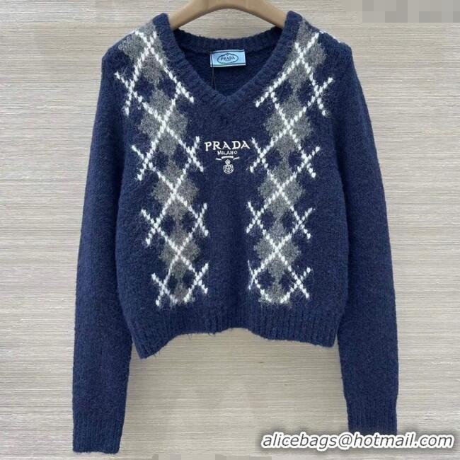 Affordable Price Prada Wool Cashmere Sweater PR122712 Blue 2025