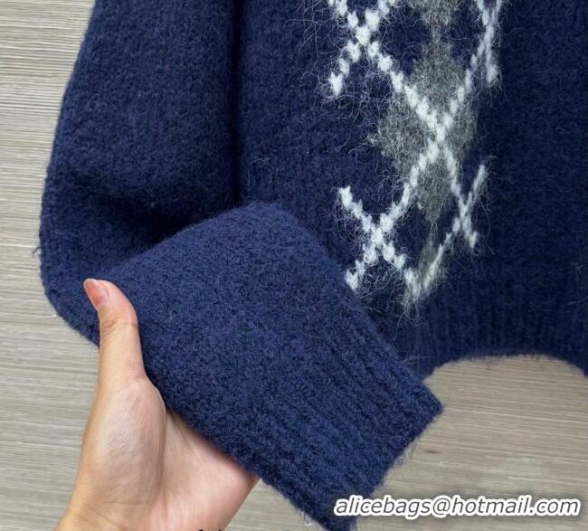 Affordable Price Prada Wool Cashmere Sweater PR122712 Blue 2025