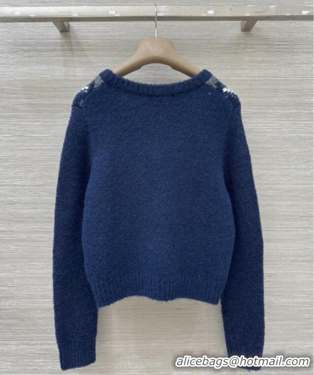 Affordable Price Prada Wool Cashmere Sweater PR122712 Blue 2025