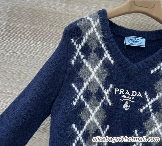Affordable Price Prada Wool Cashmere Sweater PR122712 Blue 2025