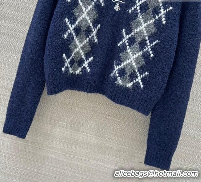 Affordable Price Prada Wool Cashmere Sweater PR122712 Blue 2025