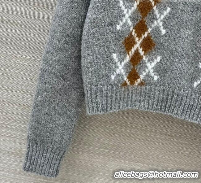 Top Quality Prada Wool Cashmere Sweater PR122712 Grey 2025