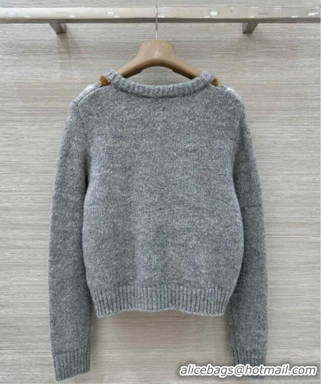 Top Quality Prada Wool Cashmere Sweater PR122712 Grey 2025