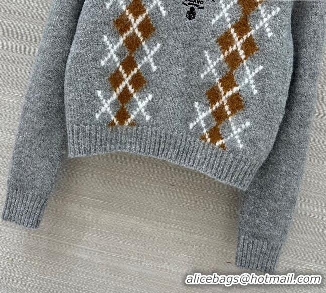 Top Quality Prada Wool Cashmere Sweater PR122712 Grey 2025
