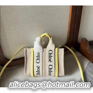 Buy Discount Chloe Woody Canvas Mini Tote Bag with Strap 6060 Yellow 2024
