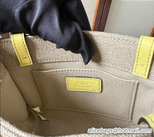 Buy Discount Chloe Woody Canvas Mini Tote Bag with Strap 6060 Yellow 2024