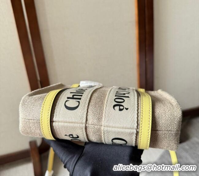 Buy Discount Chloe Woody Canvas Mini Tote Bag with Strap 6060 Yellow 2024