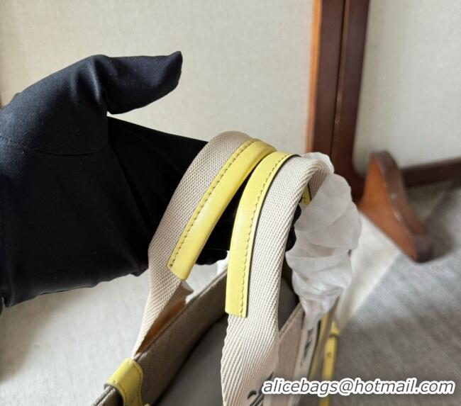 Best Quality Chloe Woody Canvas Small Tote Bag with Strap 6062 Yellow 2024