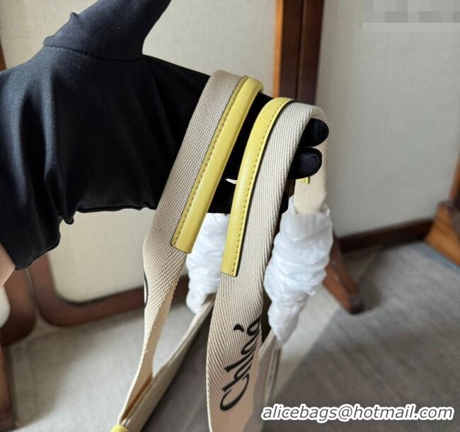 Affordable Price Chloe Woody Canvas Medium Tote Bag 6063 Yellow 2024