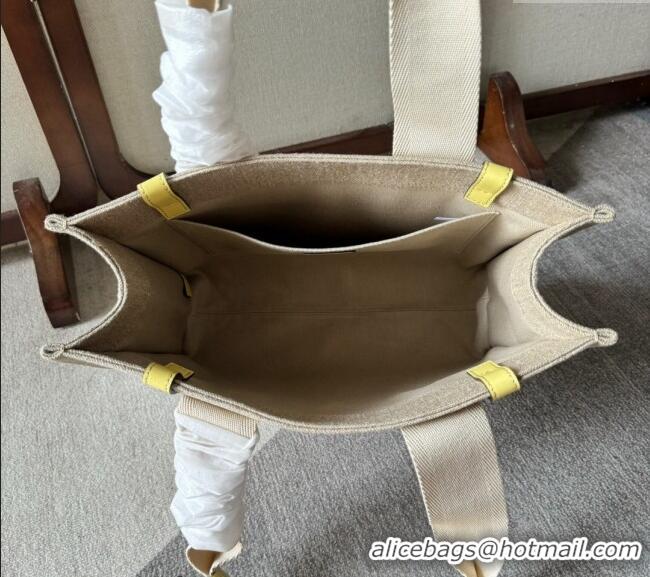 Affordable Price Chloe Woody Canvas Medium Tote Bag 6063 Yellow 2024