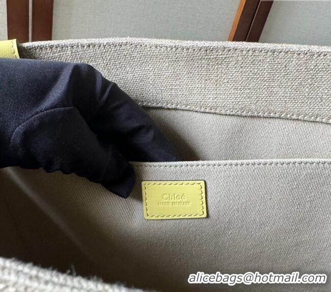 Super Quality Chloe Woody Canvas Large Tote Bag 6064 Yellow 2024