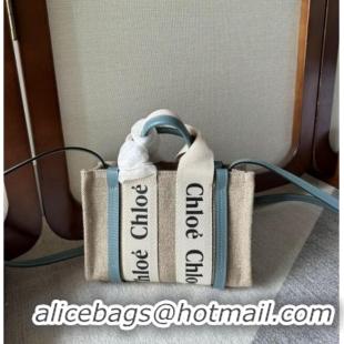Promotional Chloe Woody Canvas Mini Tote Bag with Strap 6060 Light Blue 2024