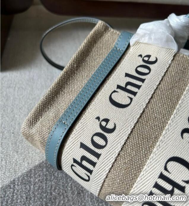 Promotional Chloe Woody Canvas Mini Tote Bag with Strap 6060 Light Blue 2024