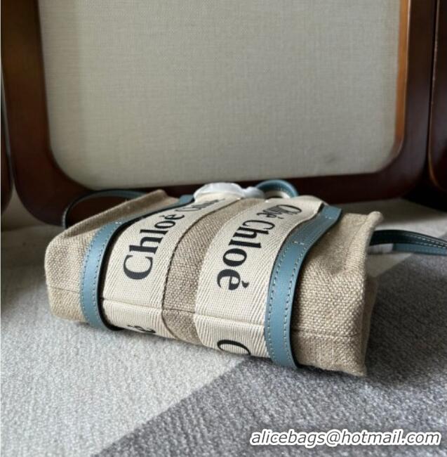 Promotional Chloe Woody Canvas Mini Tote Bag with Strap 6060 Light Blue 2024