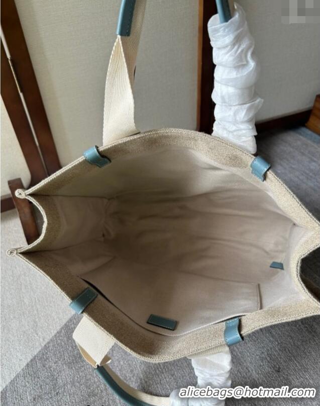 Luxury Discount Chloe Woody Canvas Large Tote Bag 6064 Light Blue 2024