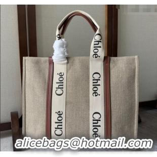Promotional Chloe Woody Canvas Large Tote Bag 6064 Brown 2024