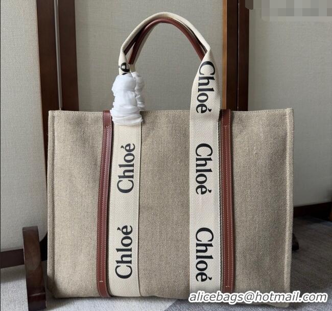 Promotional Chloe Woody Canvas Large Tote Bag 6064 Brown 2024