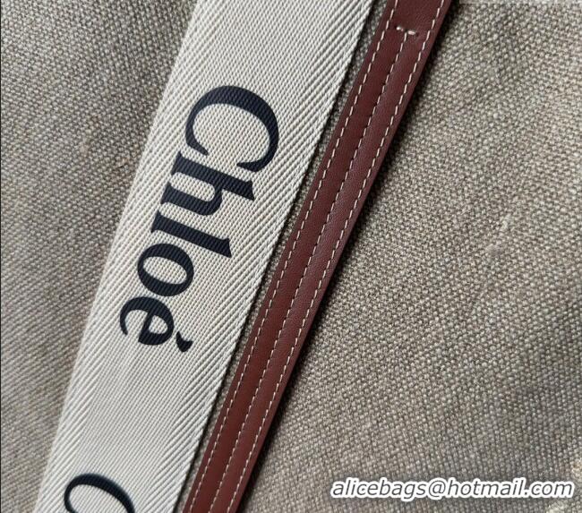 Promotional Chloe Woody Canvas Large Tote Bag 6064 Brown 2024