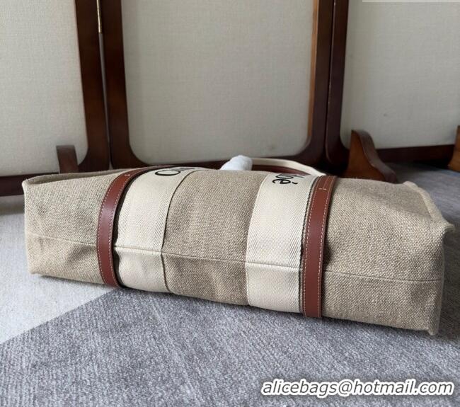 Promotional Chloe Woody Canvas Large Tote Bag 6064 Brown 2024