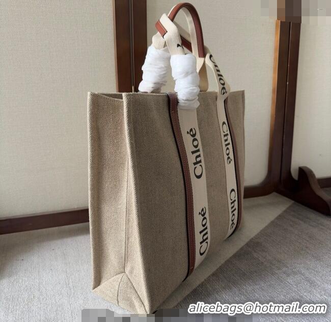 Promotional Chloe Woody Canvas Large Tote Bag 6064 Brown 2024