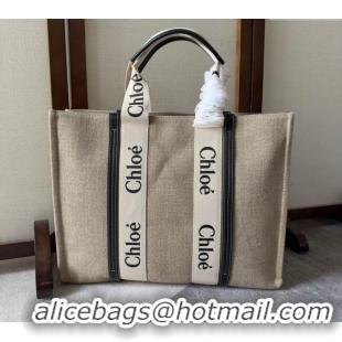 Pretty Style Chloe Woody Canvas Large Tote Bag 6064 Black 2024