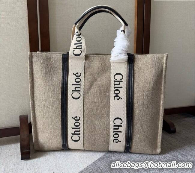 Pretty Style Chloe Woody Canvas Large Tote Bag 6064 Black 2024