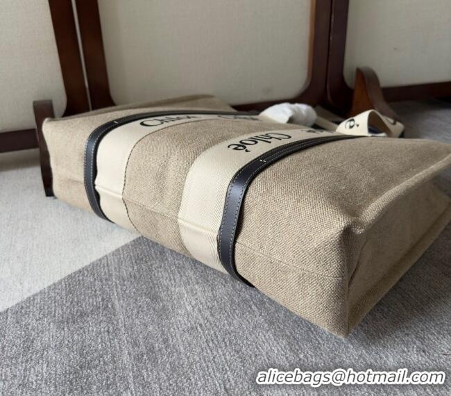 Pretty Style Chloe Woody Canvas Large Tote Bag 6064 Black 2024