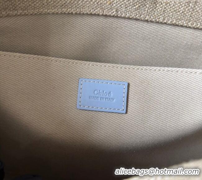 Top Grade Chloe Woody Canvas Large Tote Bag 6064 Pale Blue 2024