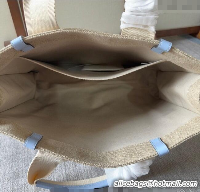 Top Grade Chloe Woody Canvas Large Tote Bag 6064 Pale Blue 2024