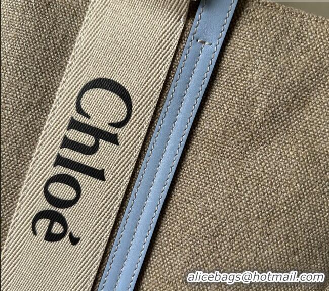 Top Grade Chloe Woody Canvas Large Tote Bag 6064 Pale Blue 2024