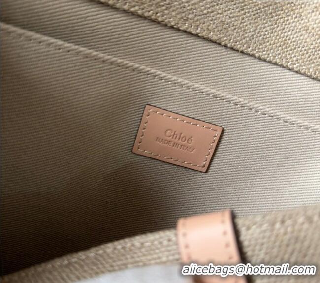 Top Grade Chloe Woody Canvas Large Tote Bag 6064 Light Pink 2024