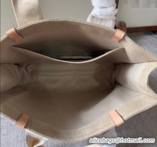 Top Grade Chloe Woody Canvas Large Tote Bag 6064 Light Pink 2024