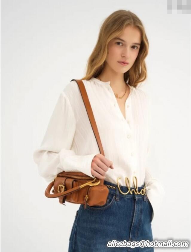 Buy Discount Chloe Small Camera Bag in Shiny Leather W0653 Brown 2024